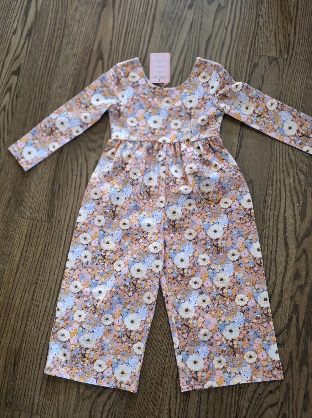Ollie Jay 4T Girls' Floral Long-Sleeve Jumpsuit - Pink Multi